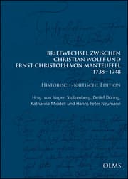 Cover von Briefwechsel zwischen Christian Wolff und Ernst Christoph von Manteuffel: 1738-1748. Historisch-kritische Edition 3