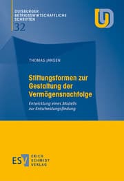 Cover von Stiftungsformen zur Gestaltung der Vermögensnachfolge