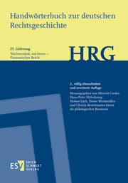 Cover von Handwörterbuch zur deutschen Rechtsgeschichte (HRG) - Lieferungsbezug - - - Lieferung 25: Nüchternheit, nüchtern-Osmanisches Reich