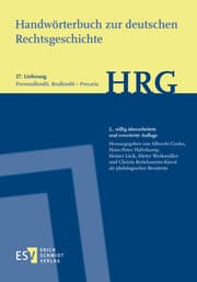 Cover von Handwörterbuch zur deutschen Rechtsgeschichte (HRG) - Lieferungsbezug - - - Lieferung 27: Personalkredit, Realkredit-Precaria