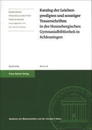 Cover von Katalog der Leichenpredigten und sonstiger Trauerschriften in der Hennebergischen Gymnasialbibliothek Schleusingen
