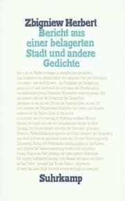 Cover von Bericht aus einer belagerten Stadt und andere Gedichte