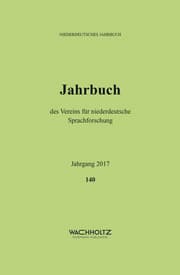 Cover von Niederdeutsches Jahrbuch 2017 Band 140