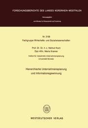 Cover von Hierarchische Unternehmensplanung und Informationsgewinnung