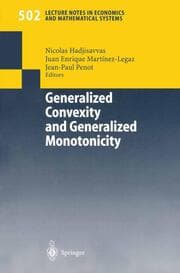 Cover von Generalized Convexity and Generalized Monotonicity