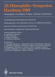 Cover von 20.Hämophilie-Symposion Hamburg 1989