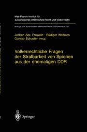 Cover von Völkerrechtliche Fragen der Strafbarkeit von Spionen aus der ehemaligen DDR