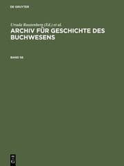 Cover von Archiv für Geschichte des Buchwesens. Band 56