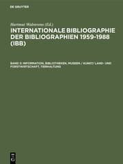 Cover von Information, Bibliotheken, Museen / Kunst/ Land- und Forstwirtschaft, Tierhaltung