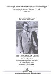 Cover von Das Frühwerk Kurt Lewins
