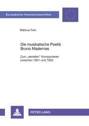 Cover von Die musikalische Poetik Bruno Madernas