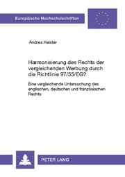 Cover von Harmonisierung des Rechts der vergleichenden Werbung durch die Richtlinie 97/55/EG?
