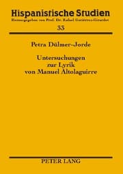 Cover von Untersuchungen zur Lyrik von Manuel Altolaguirre