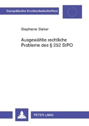Cover von Ausgewählte rechtliche Probleme des § 252 StPO