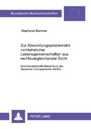 Cover von Zur Abwicklungsproblematik nichtehelicher Lebensgemeinschaften aus rechtsvergleichender Sicht