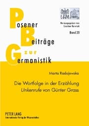 Cover von Die Wortfolge in der Erzählung 'Unkenrufe' von Günter Grass