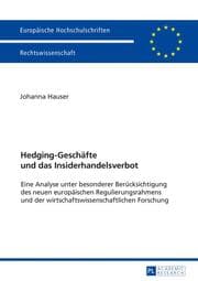Cover von Hedging-Geschäfte und das Insiderhandelsverbot