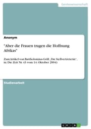 Cover von 'Aber die Frauen tragen die Hoffnung Afrikas'