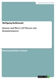 Cover von Kanon und Wert (10 Thesen mit Kommentaren)