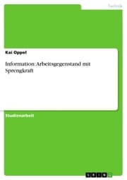 Cover von Information: Arbeitsgegenstand mit Sprengkraft