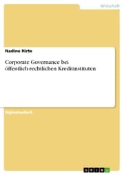 Cover von Corporate Governance bei öffentlich-rechtlichen Kreditinstituten