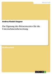 Cover von Zur Eignung des Börsenwertes für die Unternehmensbewertung