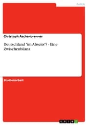 Cover von Deutschland 'im Abseits'? - Eine Zwischenbilanz