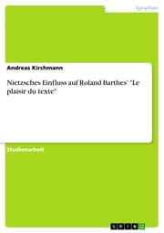 Cover von Nietzsches Einfluss auf Roland Barthes' 'Le plaisir du texte'