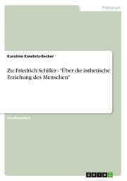 Cover von Zu: Friedrich Schiller - 'Über die ästhetische Erziehung des Menschen'