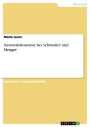 Cover von Nationalökonomie bei Schmoller und Menger