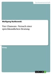 Cover von Vier Chansons - Versuch einer sprechkundlichen Deutung