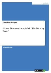 Cover von Harold Pinter und sein Stück 'The Birthday Party'