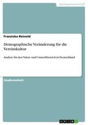 Cover von Demographische Veränderung für die Vereinskultur