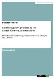 Cover von Ein Beitrag zur Optimierung der Lehrer-Schüler-Kommunikation