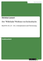 Cover von Der 'Willehalm' Wolfram von Eschenbachs