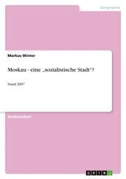 Cover von Moskau - eine sozialistische Stadt?