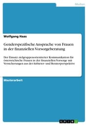 Cover von Genderspezifische Ansprache von Frauen in der finanziellen Vorsorgeberatung