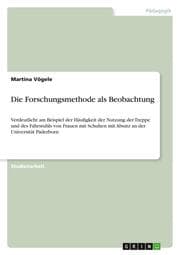 Cover von Die Forschungsmethode als Beobachtung