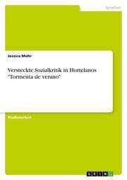 Cover von Versteckte Sozialkritik in Hortelanos 'Tormenta de verano'