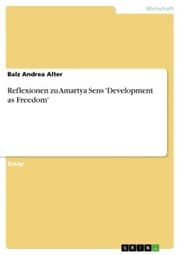 Cover von Reflexionen zu Amartya Sens 'Development as Freedom'
