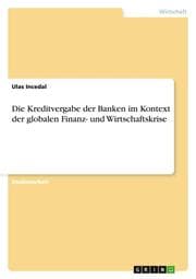 Cover von Die Kreditvergabe der Banken im Kontext der globalen Finanz- und Wirtschaftskrise