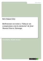 Cover von Reflexiones en torno a 'Educar: un compromiso con la memoria' de Jose Manuel Esteve Zarazaga
