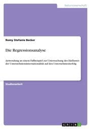 Cover von Die Regressionsanalyse