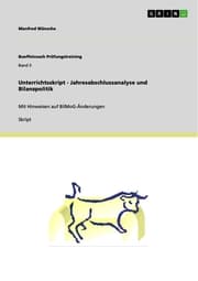 Cover von Unterrichtsskript - Jahresabschlussanalyse und Bilanzpolitik