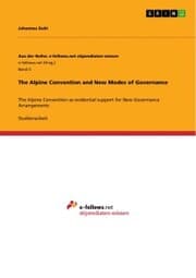 Cover von The Alpine Convention and New Modes of Governance
