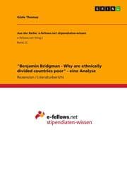 Cover von 'Benjamin Bridgman - Why are ethnically divided countries poor' - eine Analyse