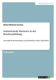 Cover von Institutionelle Barrieren in der Berufsausbildung