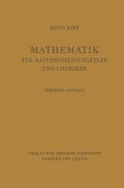 Cover von Mathematik für Naturwissenschaftler und Chemiker