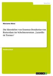 Cover von Die Ideenlehre von Erasmus Desiderius von Rotterdam im Schelmenroman Lazarillo de Tormes