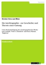 Cover von Die Autobiographie - zur Geschichte und Theorie einer Gattung